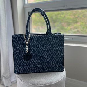 Maje Tote bag - denim graphic motif